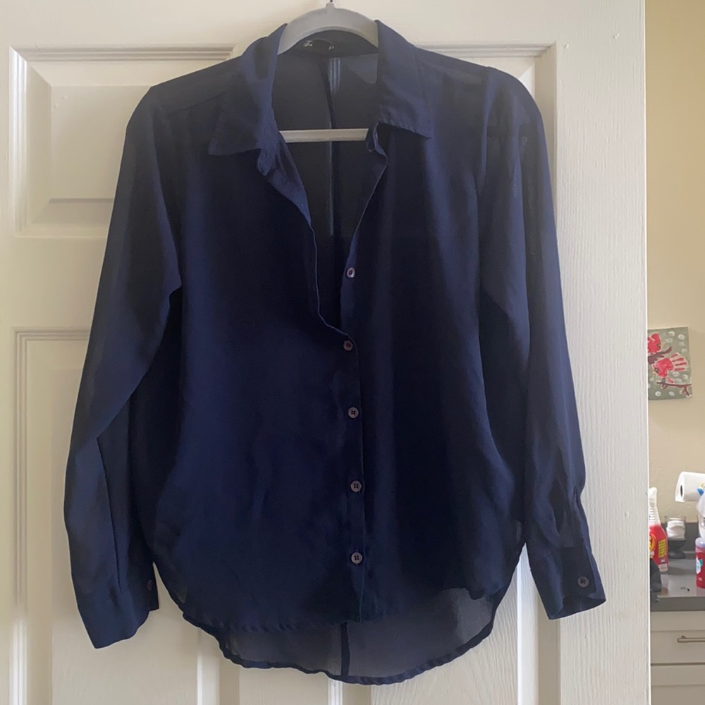 Sheer button up top